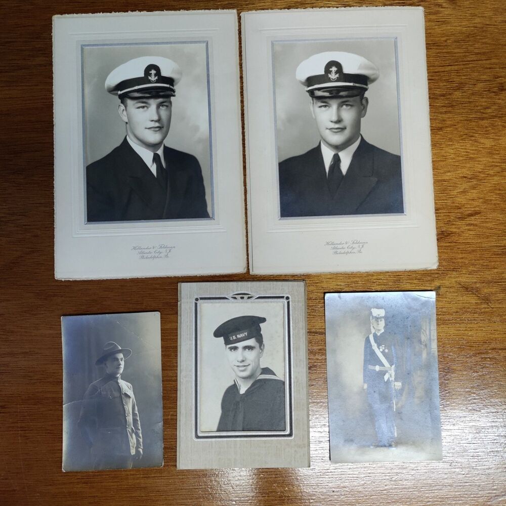 Vintage Photographs of 5 Male Subjects In Uniform